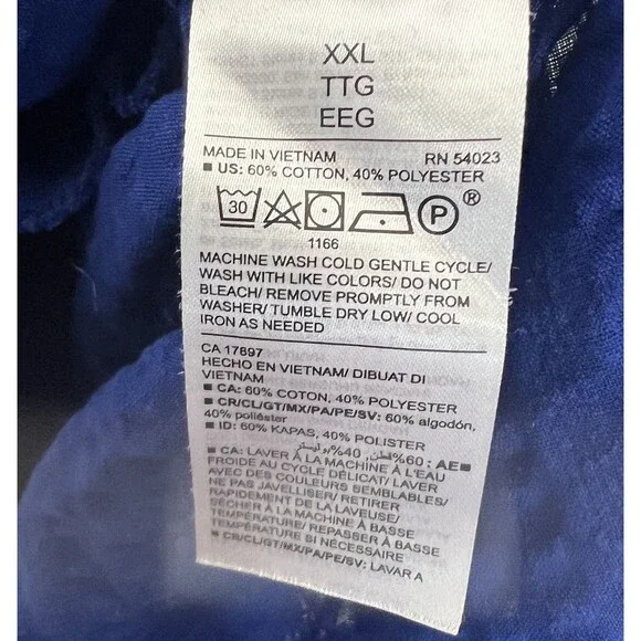 Old Navy Dress Women XXL  2XL Blue Maxi Tiered Seersucker Cotton Cottagecore - Picture 14 of 15